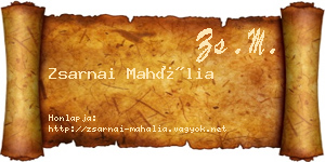Zsarnai Mahália névjegykártya